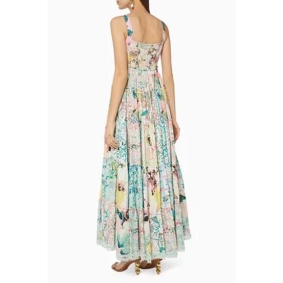 HEMANT & NANDITA Teien Floral empire waist maxi Cotton Dress xs nwt - Picture 3 of 15